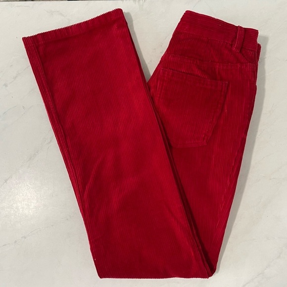 Marc Jacobs Red Corduroy Bootcut Jeans Size 2 - Picture 7 of 7